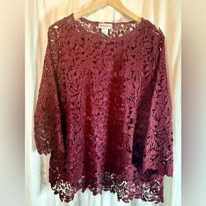 Draper’s & Damon’s Crochet Lace Tunic in Wine